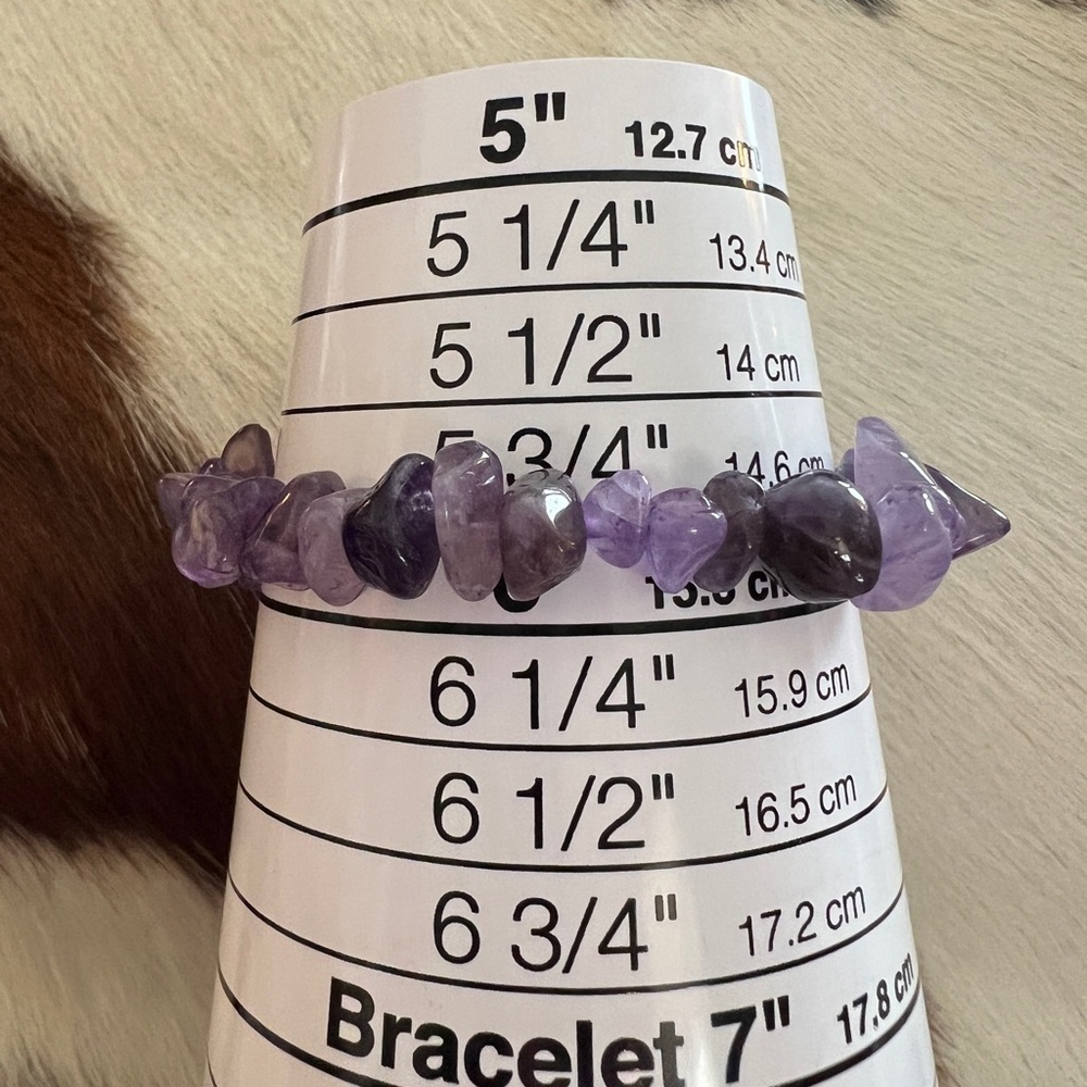 ❤️ Amethyst Gemstone Bracelet Adjustable 6 to 8” Bohemian Ethnic Style - Picture 6 of 7